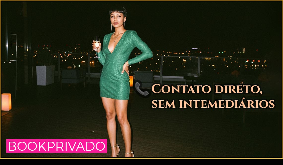 Elegant model in a green luxury dress on a rooftop night view, sugar baby style, featured on Bookprivado